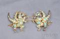 Pair of 18kt Gold and Opal Dragon Brooches