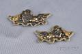 Pair of 18kt Gold and Mixed Metal PendantBrooches Gumps
