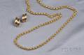 18kt and 14kt Gold Necklace and Earclips