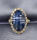 22kt Gold Sapphire and Diamond Ring