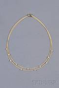 18kt Gold Platinum and Diamond Necklace Morelli