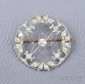 Edwardian Platinum and Diamond Circle Pin