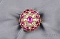 14kt Gold Ruby and Diamond Dome Ring