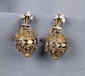 Etruscan Revival 14kt Gold and Enamel Earpendants