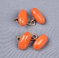 Antique Coral Cuff Links
