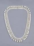 18kt White Gold Freshwater Pearl and Diamond Necklace