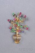 18kt Gold and Gemset Brooch Mauboussin Paris
