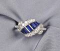 Platinum Sapphire and Diamond Ring