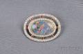 Art Deco Platinum Black Opal Diamond and Ruby Brooch