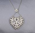 Platinum and Diamond Heart Pendant Necklace