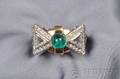Retro Emerald and Diamond Ring