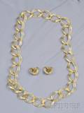 18kt Gold Necklace and Earclips