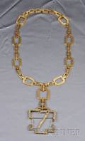 Monumental 18kt Gold Pendant Necklace Wander France