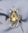 Art Nouveau 18kt Gold and Enamel JackinthePulpit Ring