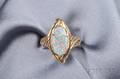 Art Nouveau 14kt Gold and Black Opal Ring