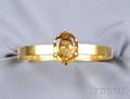 Antique 14kt Gold and Citrine Bangle Bracelet