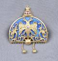 Antique 14kt Gold Enamel and Diamond Brooch HE Morozov St Petersburg