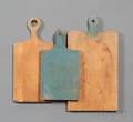 Three Bluepainted Wooden Cutting Boards