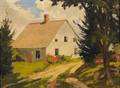 James Goodwin McManus American 18821958 Lot of Two Landscapes The Hatt Farm House at Salem Connecticut