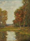 Louis H Richardson American 18531923 Autumn View with Stream