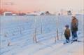 Gary Ernest Smith American b 1942 Cornfield in Snow