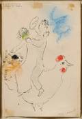 Marc Chagall FrenchRussian 18871985 Two Lovers on a Rooster