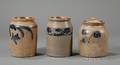 Three Small Cobaltdecorated Stoneware Jars