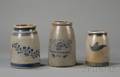 Three Cobaltdecorated Stoneware Jars