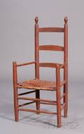 Redpainted Slatback Armchair