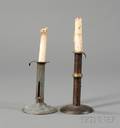 Two Iron Hogscraperform Candlesticks