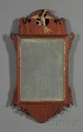 Chippendale Mahogany and Mahogany Veneer Giltgesso Mirror
