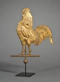 Small Gilt Copper Rooster Weather Vane