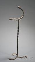 Wrought Iron Cane Holder with Lambs Head Finial