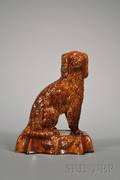 Rockingham Glazed Yellowware Pottery Spaniel