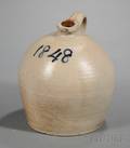 TwoGallon 1848 Cobaltinscribed Stoneware Jug
