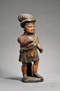 Carved and Painted Wooden Scottish Highlander Cigar Store Countertop Figure