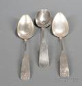 Three Coin Silver Serving Spoons
