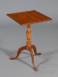 Federal Cherry Traytop Inlaid Tripodbase Candlestand