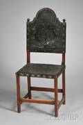 Mahogany and Tooled Leather Upholstered Side Chair