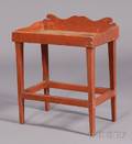 Small Redpainted Pine Side Table