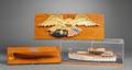 Carved Eagle Wooden Yacht and Half Hull Models
