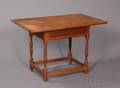 William  Mary Turned Cherry Tavern Table with Drawer