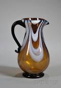 Freeblown Marbrie Glass Pitcher