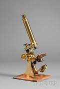 Lacquered Brass Monocular Microscope by Baker