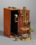 Brass Student Microscope by R  J Beck