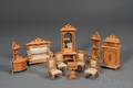 Group of German Fruitwood Dollhouse Furniture