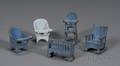 Five Pieces of Arcade Cast Iron Dollhouse Furniture