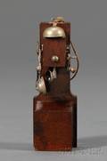 Mahoganystained Wood Dollhouse Wall Telephone
