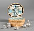 Doll SoftMetal Tea Set in a Wicker Basket