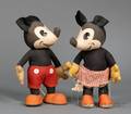 Cloth Mickey and Minnie Mouse by Knickerbocker